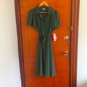 Nanette Lepore size 6 belted polka dot dress